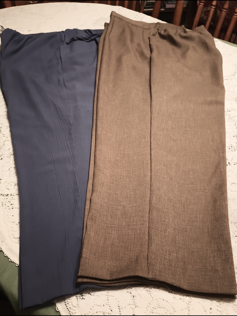 Alfred Dunner Two-Pair Dress Pants in Purple And Taupe